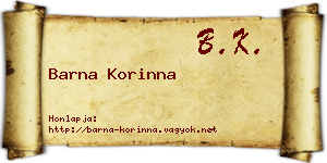 Barna Korinna névjegykártya